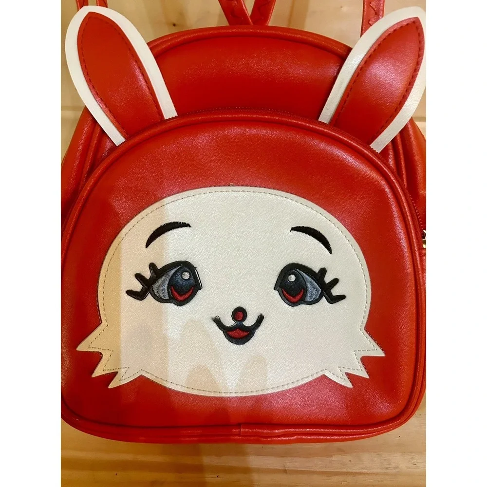 PU Leather Toddler/Preschool Backpack Red Bunny EUC